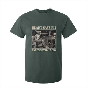 Heart Says Pit Knees Say Balcony T Shirt For Kid Funny Concert Quote TS11 Dark Forest Green Print Your Wear