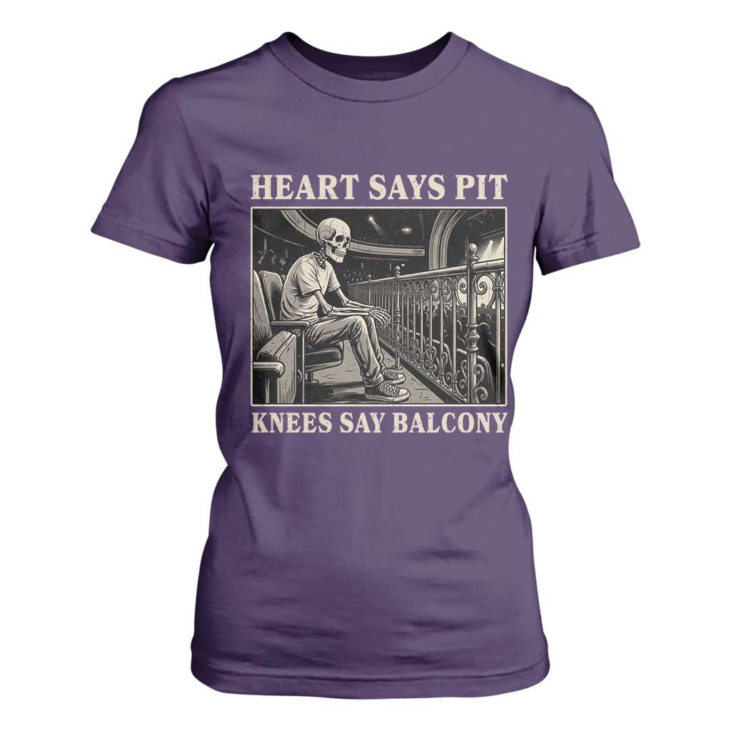 Heart Says Pit Knees Say Balcony T Shirt For Women Funny Concert Quote TS11 Purple Print Your Wear