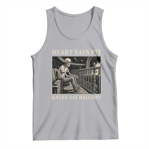 Heart Says Pit Knees Say Balcony Tank Top Funny Concert Quote TS11 Athletic Heather Print Your Wear
