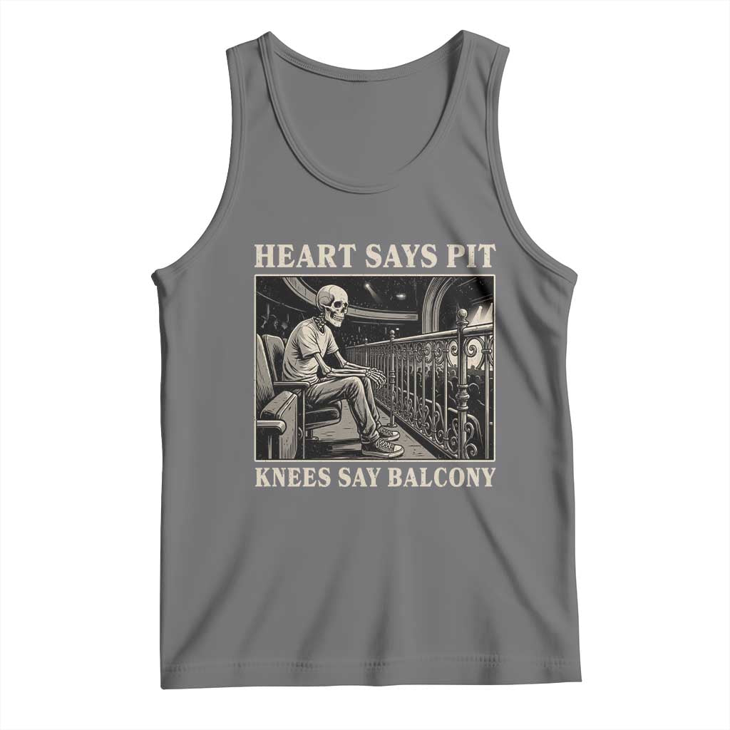 Heart Says Pit Knees Say Balcony Tank Top Funny Concert Quote TS11 Black Heather Print Your Wear