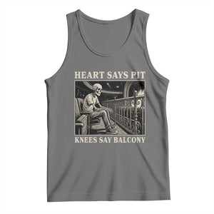 Heart Says Pit Knees Say Balcony Tank Top Funny Concert Quote TS11 Black Heather Print Your Wear