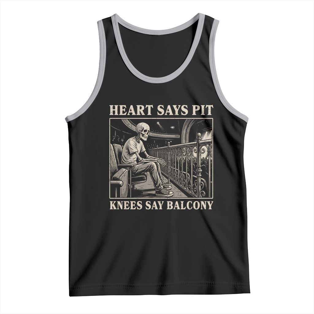 Heart Says Pit Knees Say Balcony Tank Top Funny Concert Quote TS11 Black Athletic Heather Print Your Wear