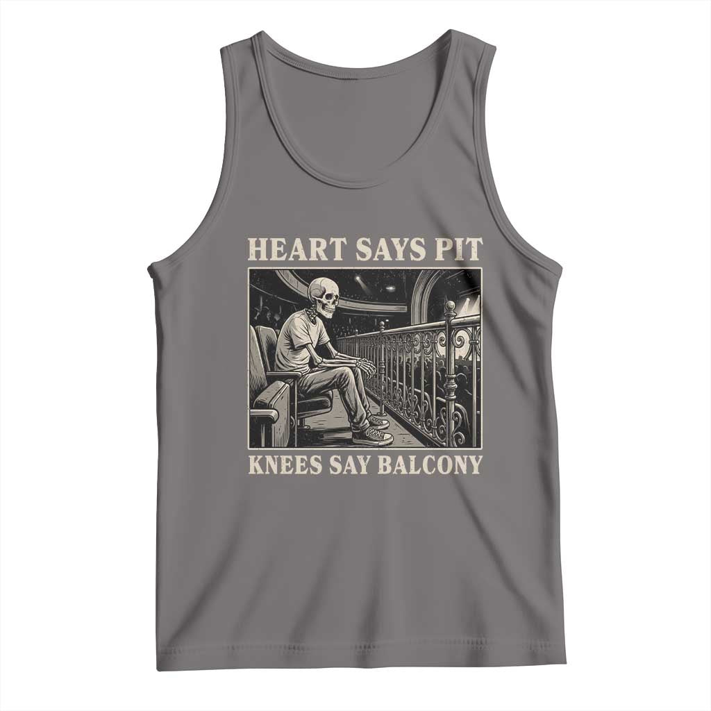 Heart Says Pit Knees Say Balcony Tank Top Funny Concert Quote TS11 Deep Heather Print Your Wear
