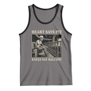 Heart Says Pit Knees Say Balcony Tank Top Funny Concert Quote TS11 Deep Heather Black Print Your Wear