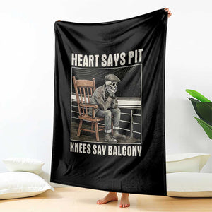 Funny Heart Says Pit Knees Say Balcony Throw Blanket Old Skeleton TS11 Print Your Wear