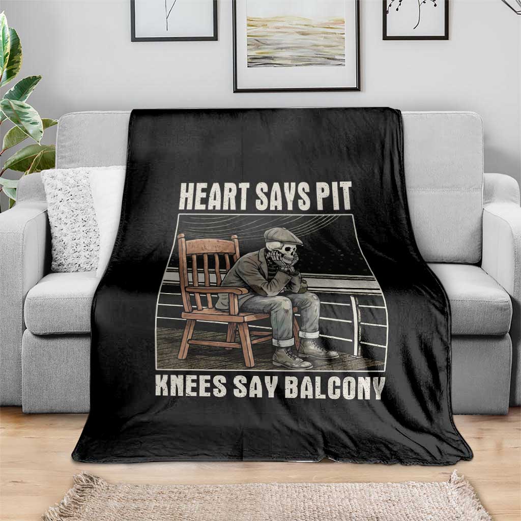 Funny Heart Says Pit Knees Say Balcony Throw Blanket Old Skeleton TS11 Print Your Wear