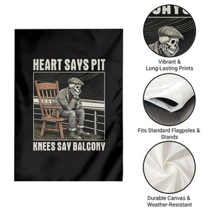Funny Heart Says Pit Knees Say Balcony Garden Flag Old Skeleton TS11 Print Your Wear