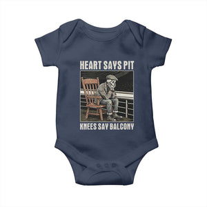 Funny Heart Says Pit Knees Say Balcony Baby Onesie Old Skeleton TS11 Navy Print Your Wear