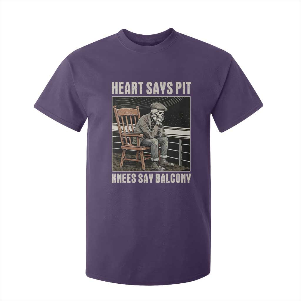 Funny Heart Says Pit Knees Say Balcony T Shirt For Kid Old Skeleton TS11 Purple Print Your Wear
