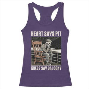 Funny Heart Says Pit Knees Say Balcony Racerback Tank Top Old Skeleton TS11 Purple Print Your Wear