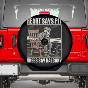 Funny Heart Says Pit Knees Say Balcony Spare Tire Cover Old Skeleton TS11 Black Print Your Wear