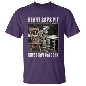 Funny Heart Says Pit Knees Say Balcony T Shirt Old Skeleton TS11 Purple Print Your Wear