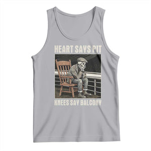 Funny Heart Says Pit Knees Say Balcony Tank Top Old Skeleton TS11 Athletic Heather Print Your Wear