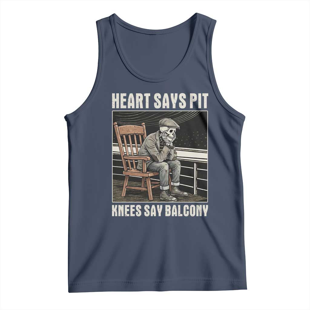 Funny Heart Says Pit Knees Say Balcony Tank Top Old Skeleton TS11 Navy Print Your Wear