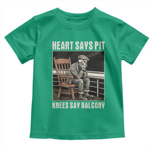 Funny Heart Says Pit Knees Say Balcony Toddler T Shirt Old Skeleton TS11 Irish Green Print Your Wear