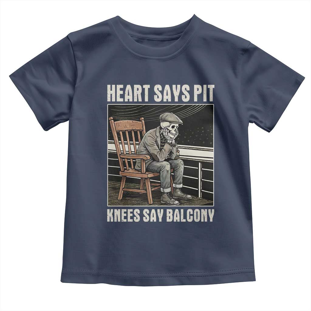 Funny Heart Says Pit Knees Say Balcony Toddler T Shirt Old Skeleton TS11 Navy Print Your Wear
