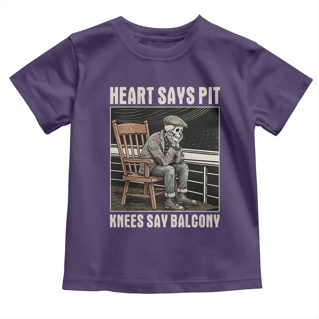 Funny Heart Says Pit Knees Say Balcony Toddler T Shirt Old Skeleton TS11 Purple Print Your Wear