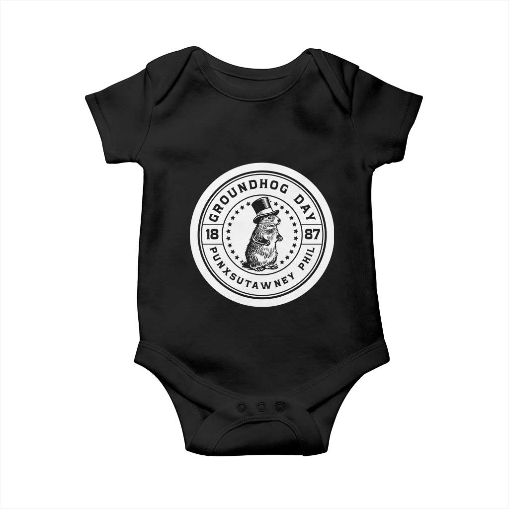Punxsutawney Phil Groundhog Day Baby Onesie Funny Woodchuck Day 1887 TS11 Black Print Your Wear