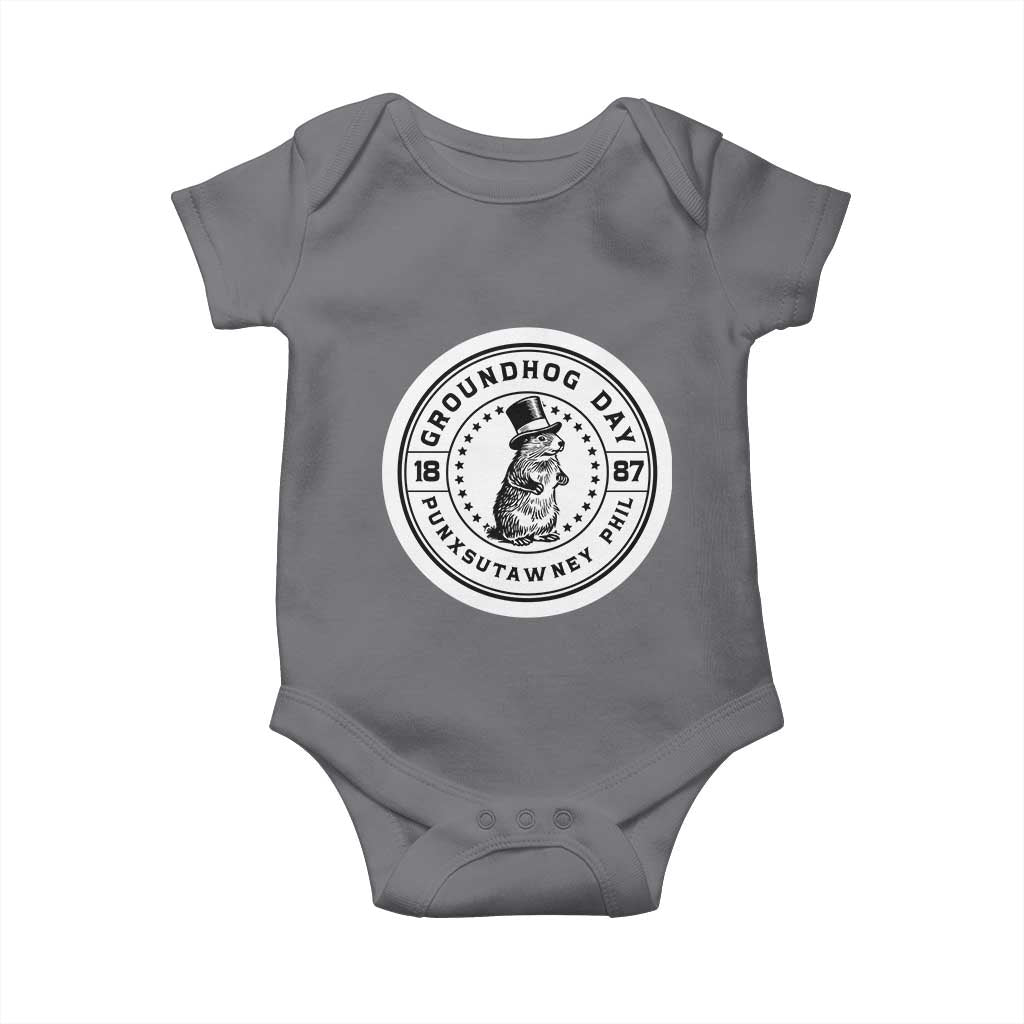 Punxsutawney Phil Groundhog Day Baby Onesie Funny Woodchuck Day 1887 TS11 Charcoal Print Your Wear