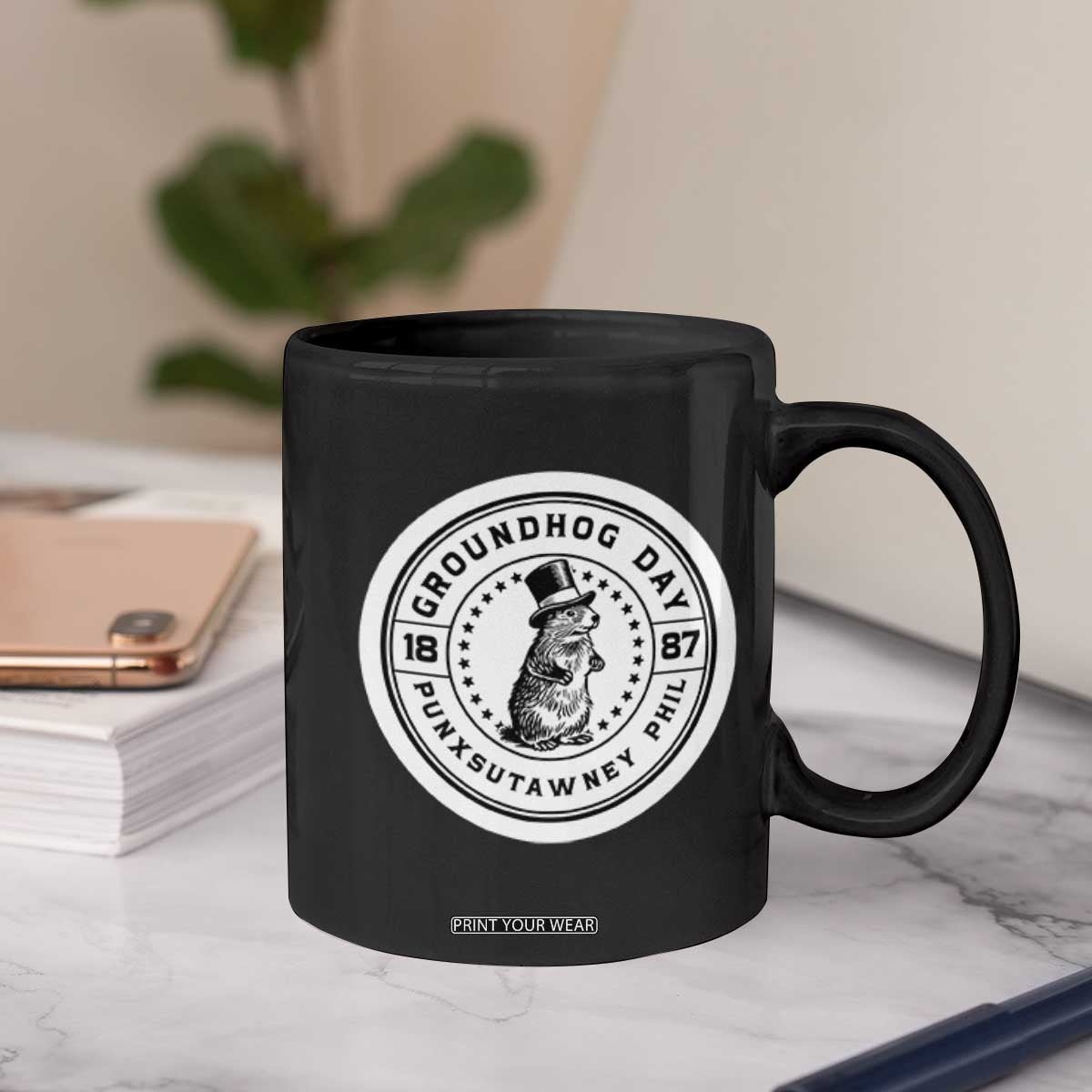 Punxsutawney Phil Groundhog Day Coffee Mug Funny Woodchuck Day 1887 TS11 Print Your Wear