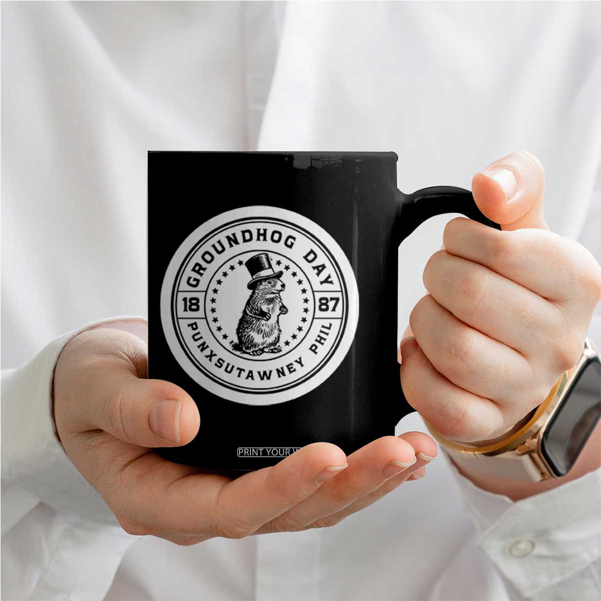 Punxsutawney Phil Groundhog Day Coffee Mug Funny Woodchuck Day 1887 TS11 Print Your Wear