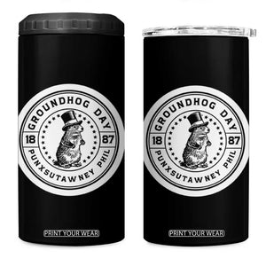 Punxsutawney Phil Groundhog Day 4 in 1 Can Cooler Tumbler Funny Woodchuck Day 1887 TS11 One Size: 16 oz Black Print Your Wear