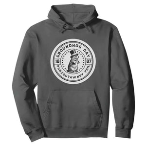 Punxsutawney Phil Groundhog Day Hoodie Funny Woodchuck Day 1887 TS11 Dark Heather Print Your Wear