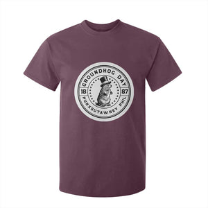 Punxsutawney Phil Groundhog Day T Shirt For Kid Funny Woodchuck Day 1887 TS11 Maroon Print Your Wear