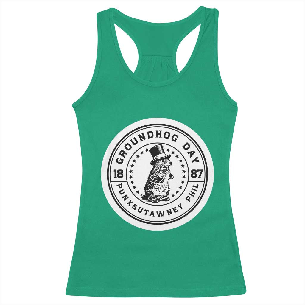Punxsutawney Phil Groundhog Day Racerback Tank Top Funny Woodchuck Day 1887 TS11 Irish Green Print Your Wear