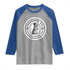 Punxsutawney Phil Groundhog Day Raglan Shirt Funny Woodchuck Day 1887 TS11 Sport Gray Royal Print Your Wear