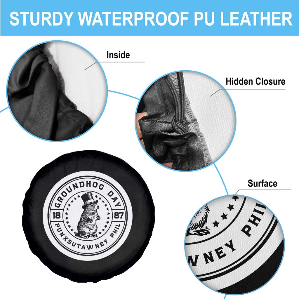 Punxsutawney Phil Groundhog Day Spare Tire Cover Funny Woodchuck Day 1887 TS11 Print Your Wear