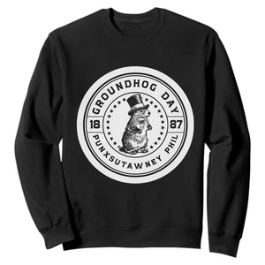 Punxsutawney Phil Groundhog Day Sweatshirt Funny Woodchuck Day 1887 TS11 Black Print Your Wear