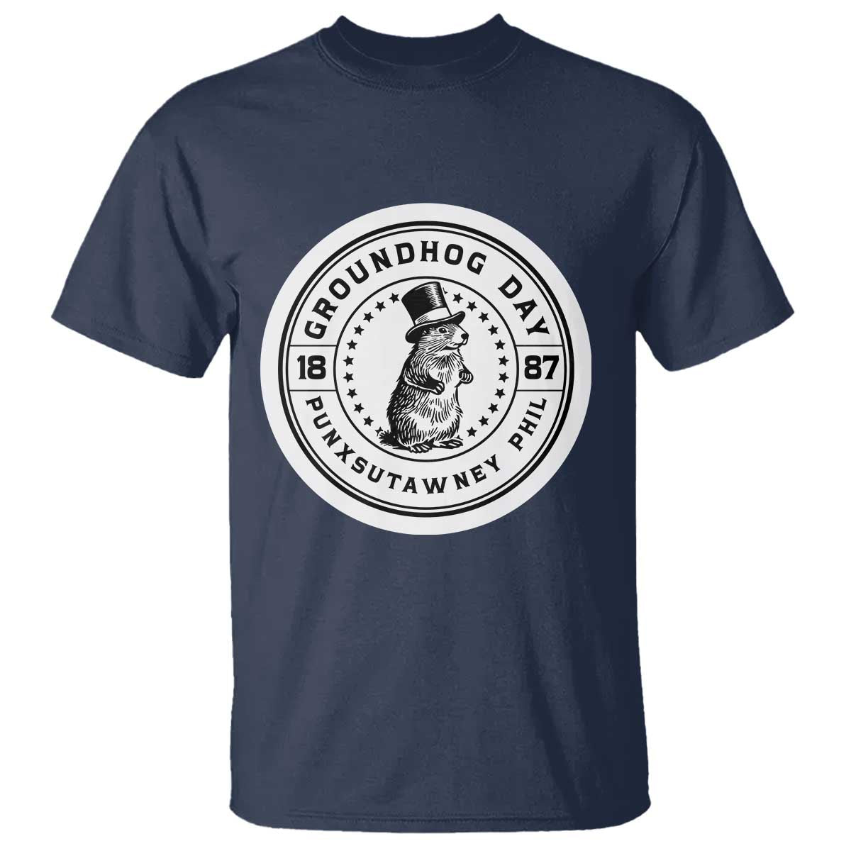 Punxsutawney Phil Groundhog Day T Shirt Funny Woodchuck Day 1887 TS11 Navy Print Your Wear