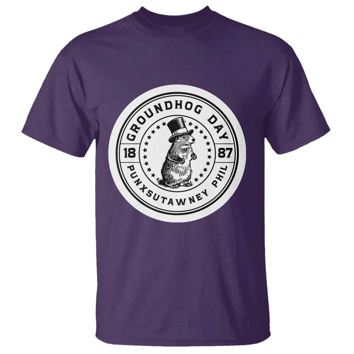 Punxsutawney Phil Groundhog Day T Shirt Funny Woodchuck Day 1887 TS11 Purple Print Your Wear