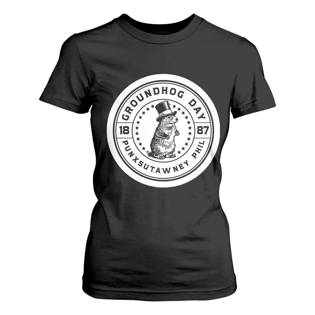 Punxsutawney Phil Groundhog Day T Shirt For Women Funny Woodchuck Day 1887 TS11 Black Print Your Wear