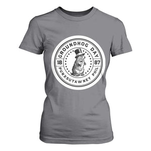 Punxsutawney Phil Groundhog Day T Shirt For Women Funny Woodchuck Day 1887 TS11 Charcoal Print Your Wear
