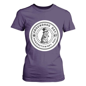 Punxsutawney Phil Groundhog Day T Shirt For Women Funny Woodchuck Day 1887 TS11 Purple Print Your Wear