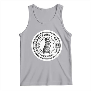 Punxsutawney Phil Groundhog Day Tank Top Funny Woodchuck Day 1887 TS11 Athletic Heather Print Your Wear