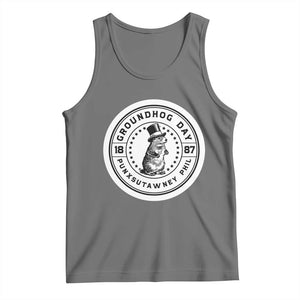 Punxsutawney Phil Groundhog Day Tank Top Funny Woodchuck Day 1887 TS11 Black Heather Print Your Wear