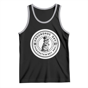 Punxsutawney Phil Groundhog Day Tank Top Funny Woodchuck Day 1887 TS11 Black Athletic Heather Print Your Wear