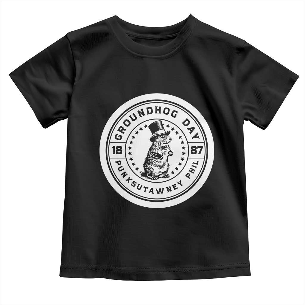 Punxsutawney Phil Groundhog Day Toddler T Shirt Funny Woodchuck Day 1887 TS11 Black Print Your Wear
