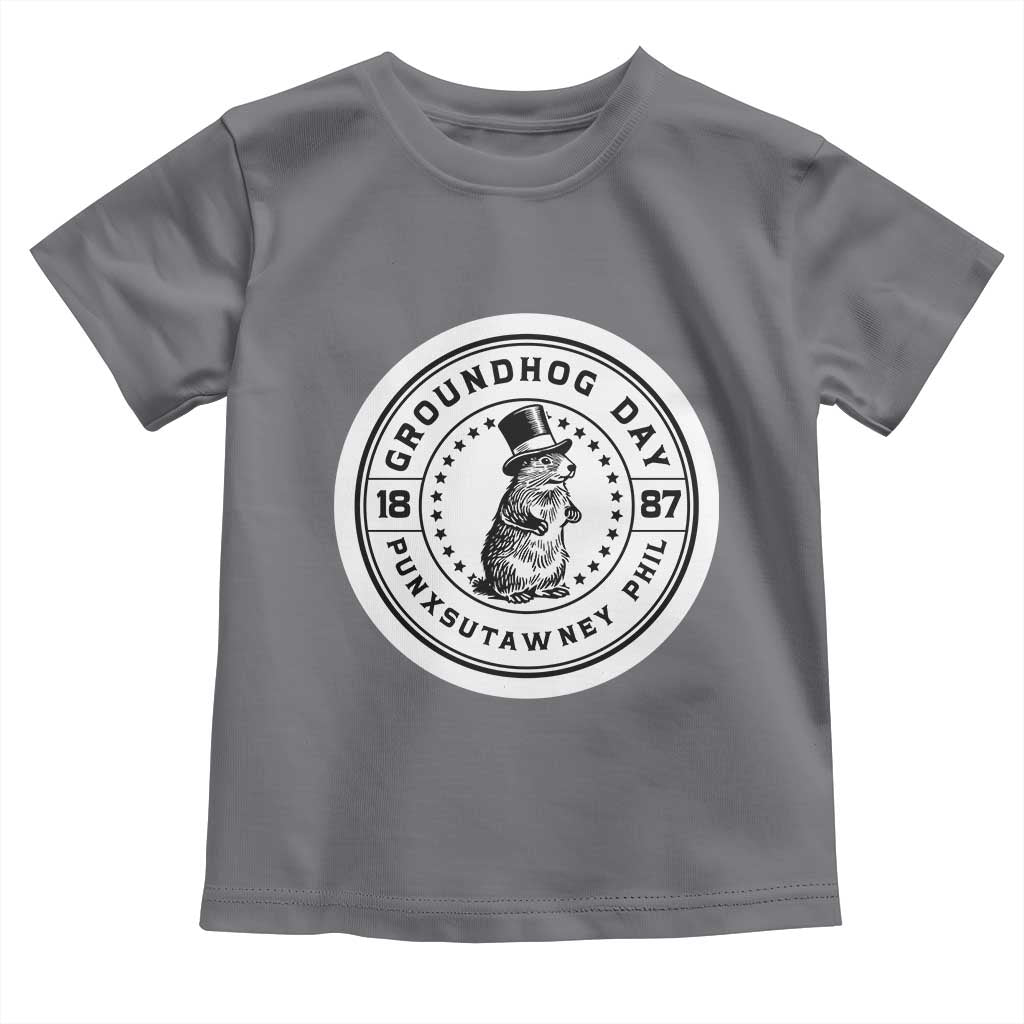 Punxsutawney Phil Groundhog Day Toddler T Shirt Funny Woodchuck Day 1887 TS11 Charcoal Print Your Wear