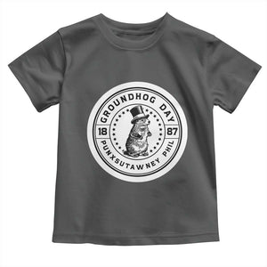 Punxsutawney Phil Groundhog Day Toddler T Shirt Funny Woodchuck Day 1887 TS11 Dark Heather Print Your Wear