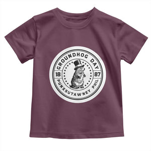Punxsutawney Phil Groundhog Day Toddler T Shirt Funny Woodchuck Day 1887 TS11 Maroon Print Your Wear