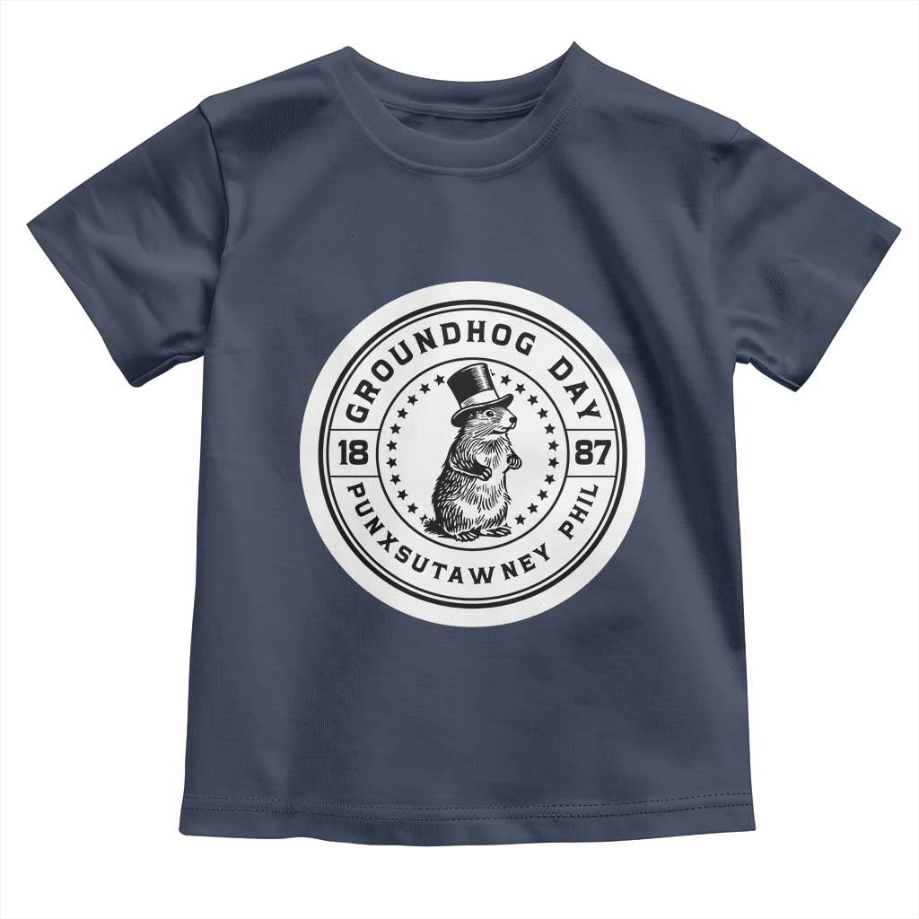 Punxsutawney Phil Groundhog Day Toddler T Shirt Funny Woodchuck Day 1887 TS11 Navy Print Your Wear