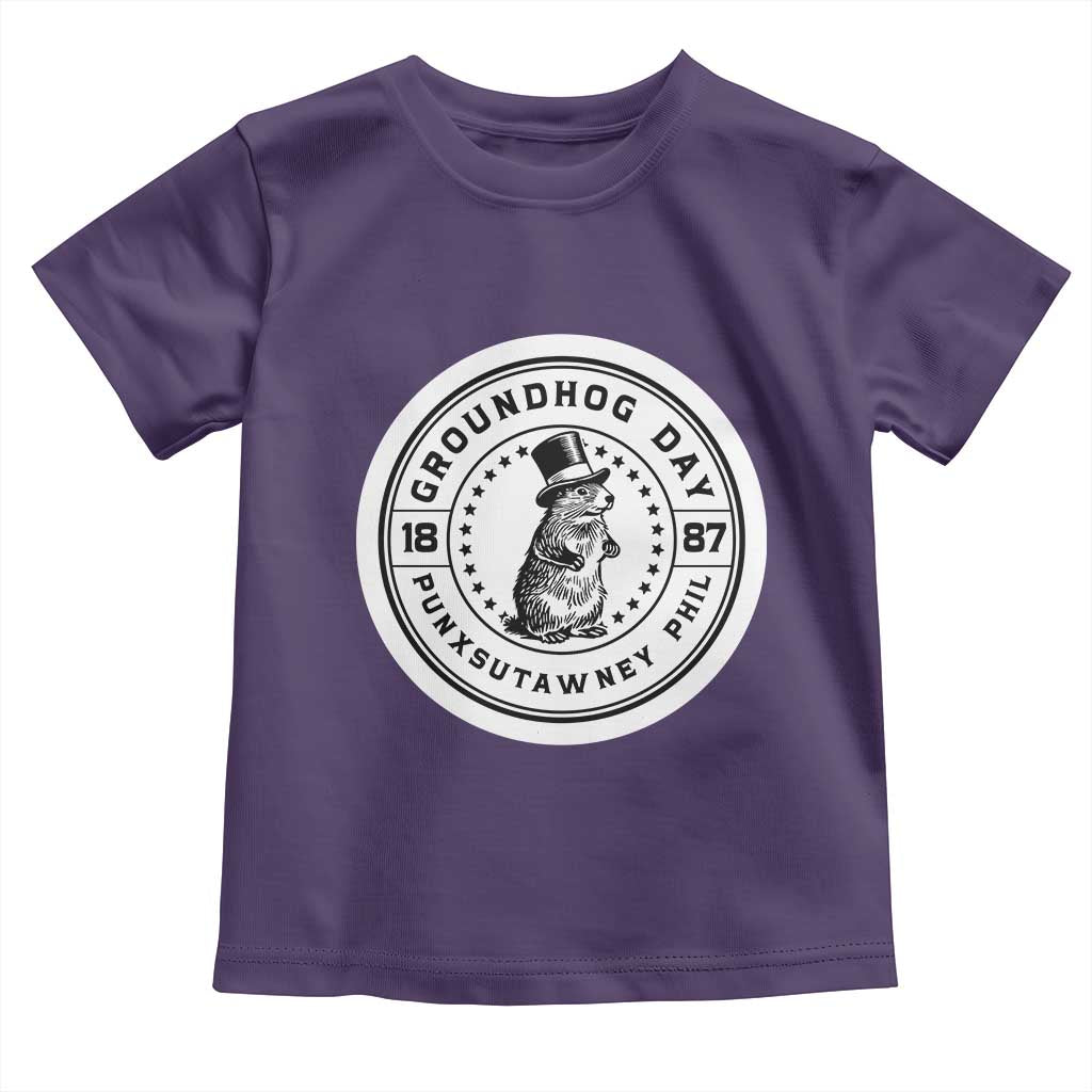 Punxsutawney Phil Groundhog Day Toddler T Shirt Funny Woodchuck Day 1887 TS11 Purple Print Your Wear