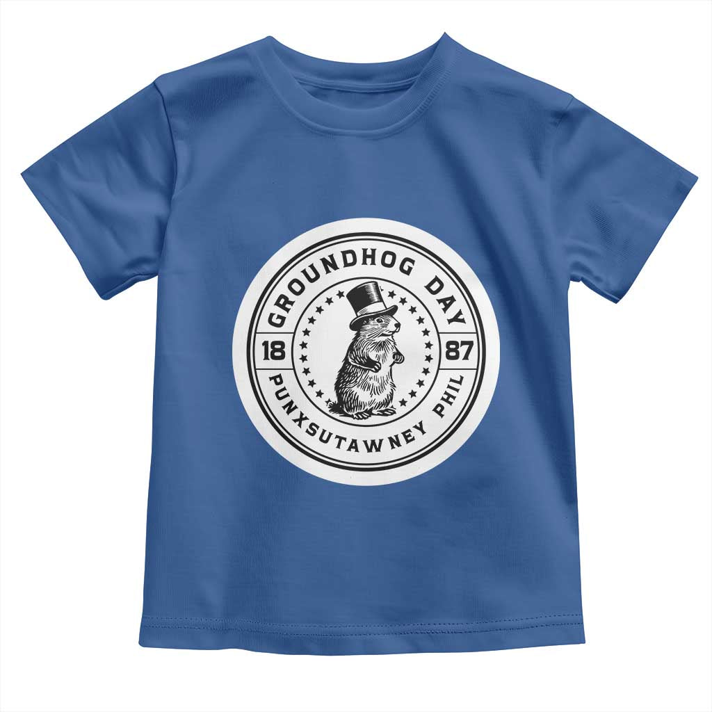 Punxsutawney Phil Groundhog Day Toddler T Shirt Funny Woodchuck Day 1887 TS11 Royal Blue Print Your Wear