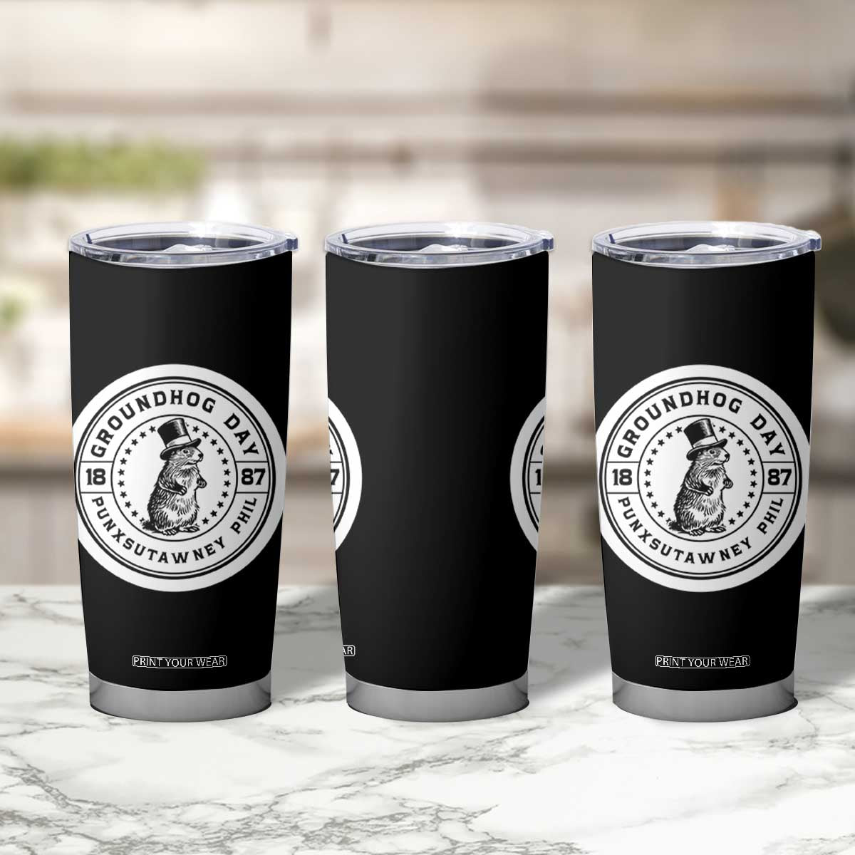 Punxsutawney Phil Groundhog Day Tumbler Cup Funny Woodchuck Day 1887 TS11 Print Your Wear