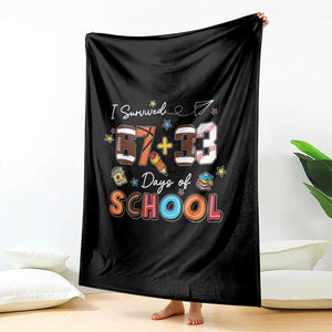I Survived 67 33 Days Of School Throw Blanket Funny 100th Days of School 67 Sport Lover TS11 Print Your Wear