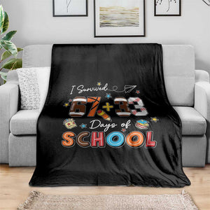 I Survived 67 33 Days Of School Throw Blanket Funny 100th Days of School 67 Sport Lover TS11 Print Your Wear